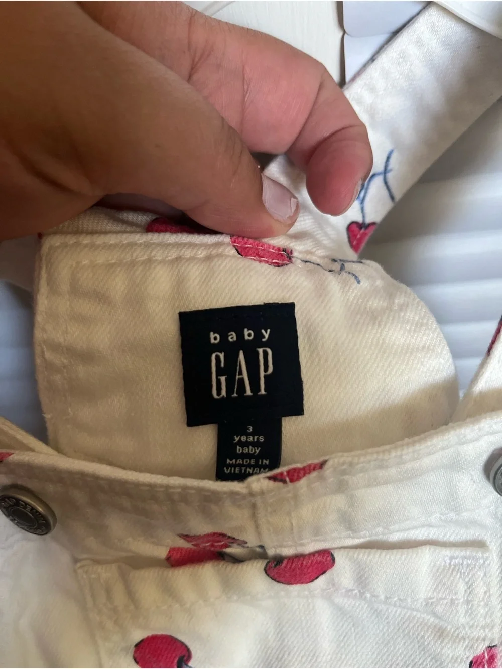 Baby GAP White Cherry Print Overalls for Kids